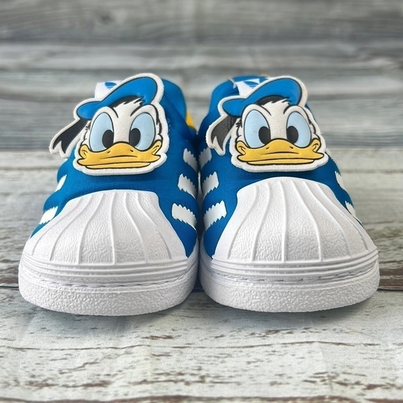 adidas Other - Adidas Superstar 360 Shoes Blue, White and Yellow Donald Duck Theme Size 4K.